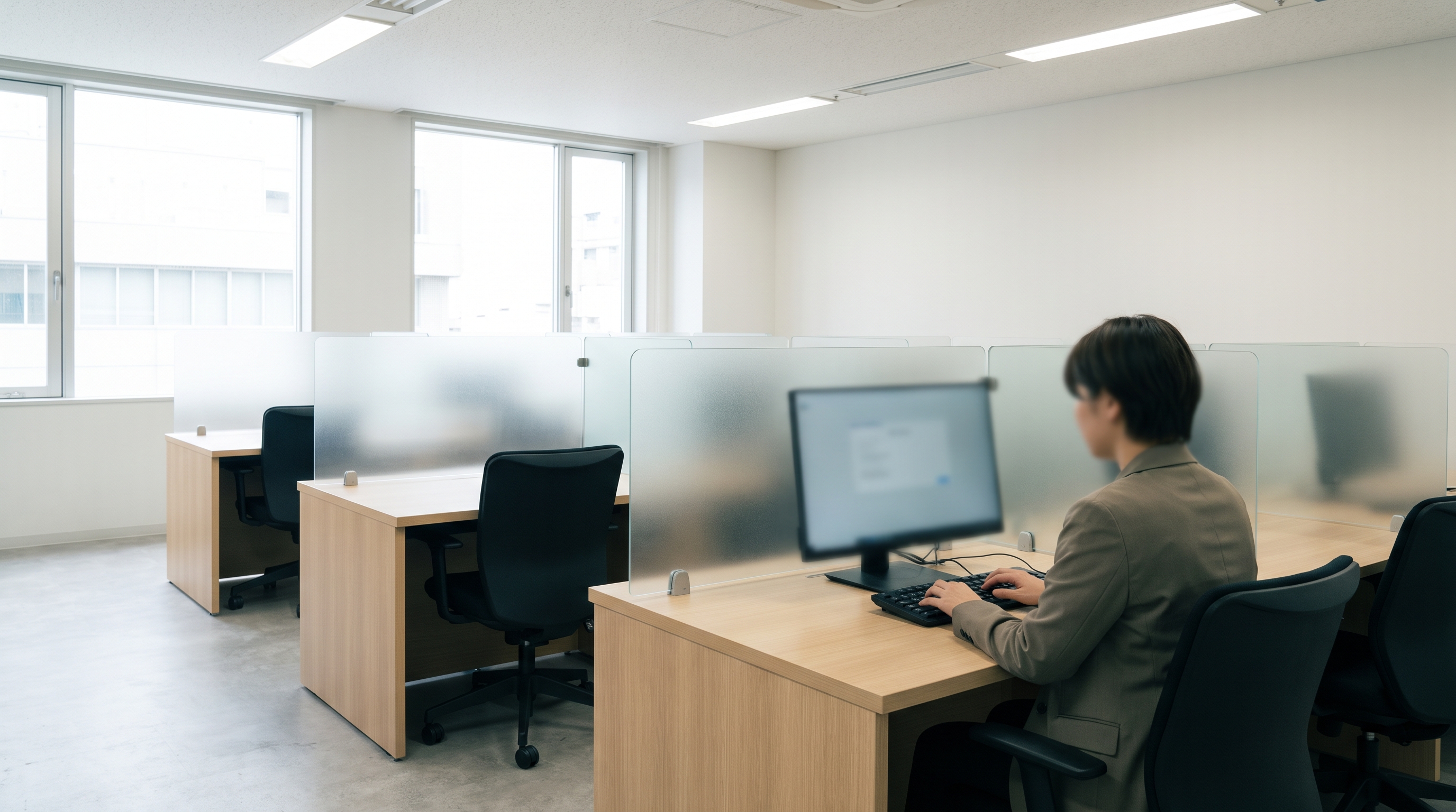 学科試験のイメージ（コンピューターによる試験会場）
